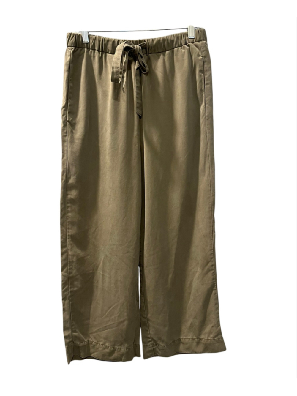 Marine Layer Khaki Green Twill Barrel Drawstring Pants Elastic Waist Size Small